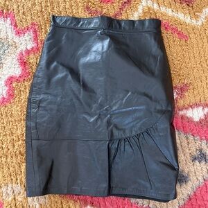 Vintage leather midi skirt